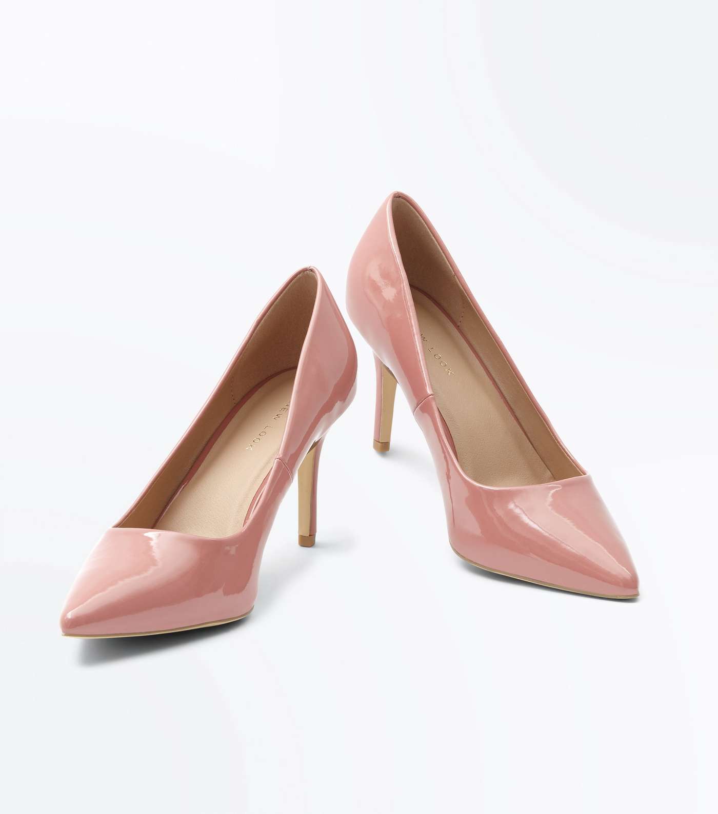Pink Patent Pointed Court Shoes Image 3