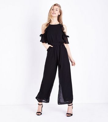 black frill jumpsuit