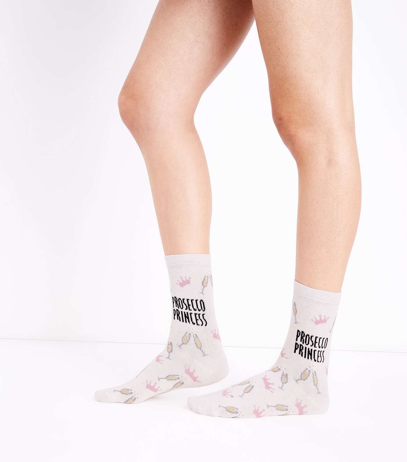 Stone Prosecco Princess Slogan Socks