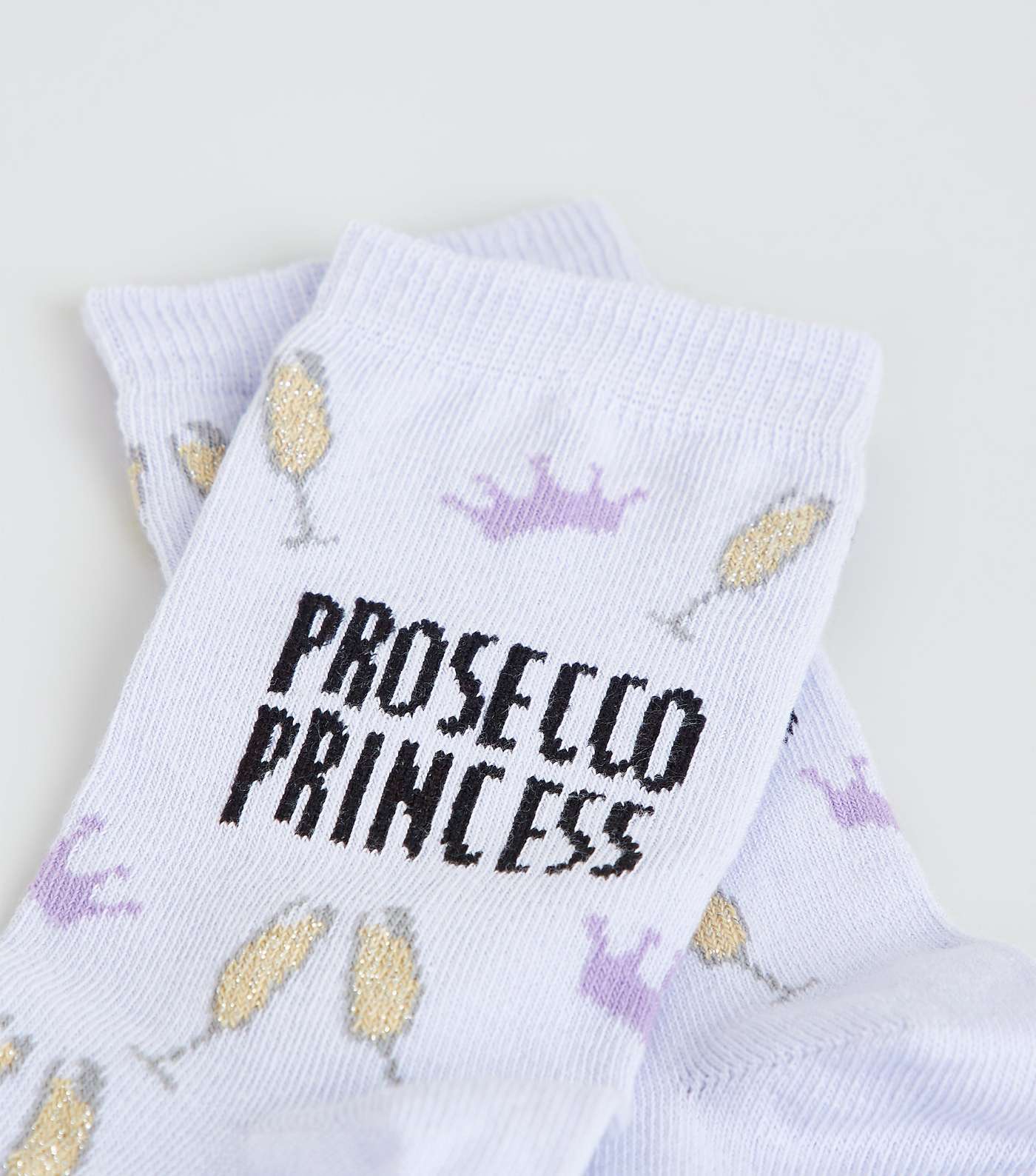 Lilac Princess Slogan Socks Image 3