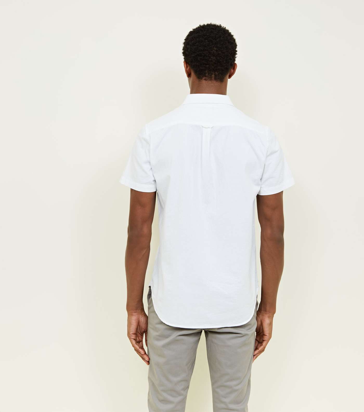 White Textured Short Sleeve Shirt Image 3