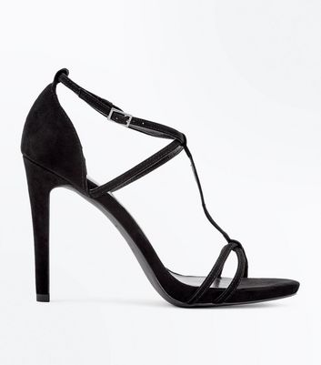 Call It Spring Ahlberg Satin Barely There Heeled Sandals in Black | Lyst