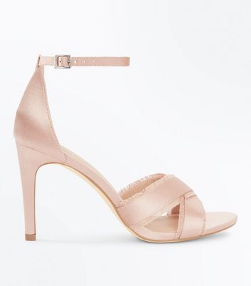 pink satin sandals