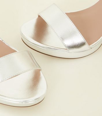 metallic platform sandals