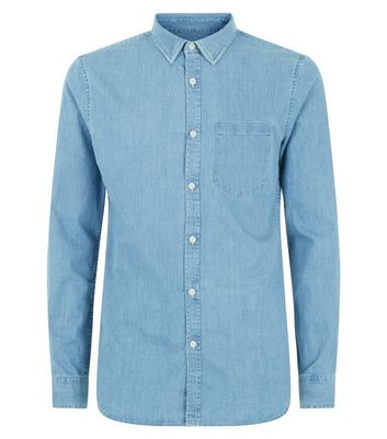 mens muscle fit denim shirt