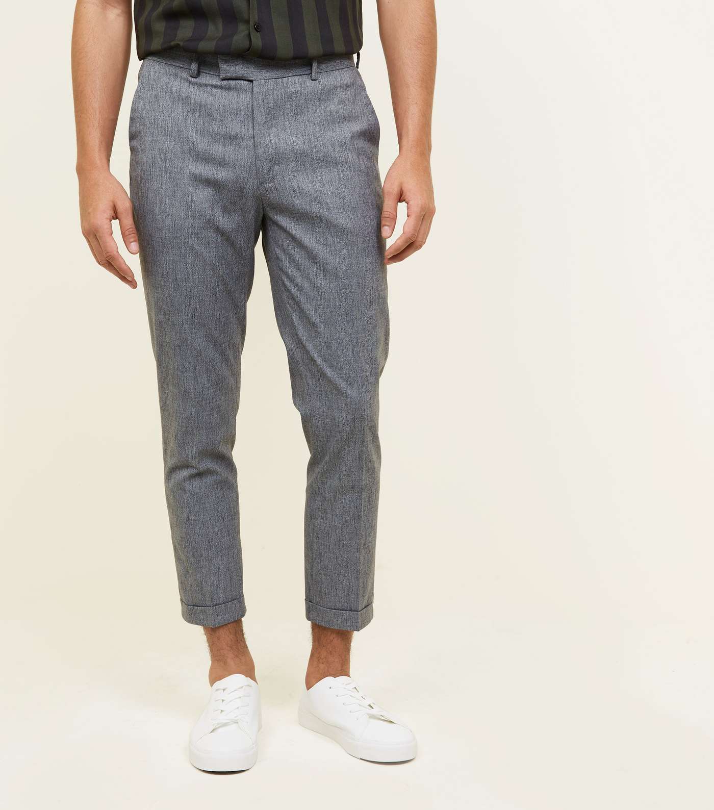 Grey Marl Skinny Cropped Trousers