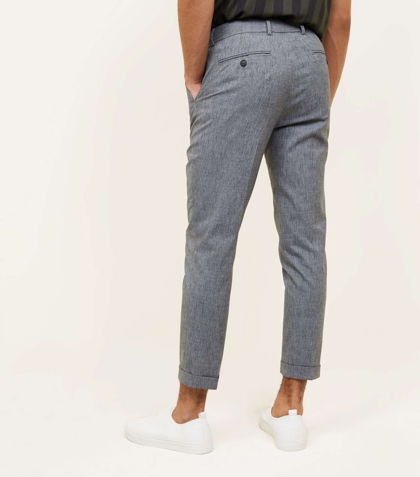 Grey Marl Skinny Cropped Trousers Image 3
