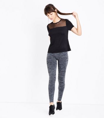 Dark Grey Marl Seamless Sports Leggings 