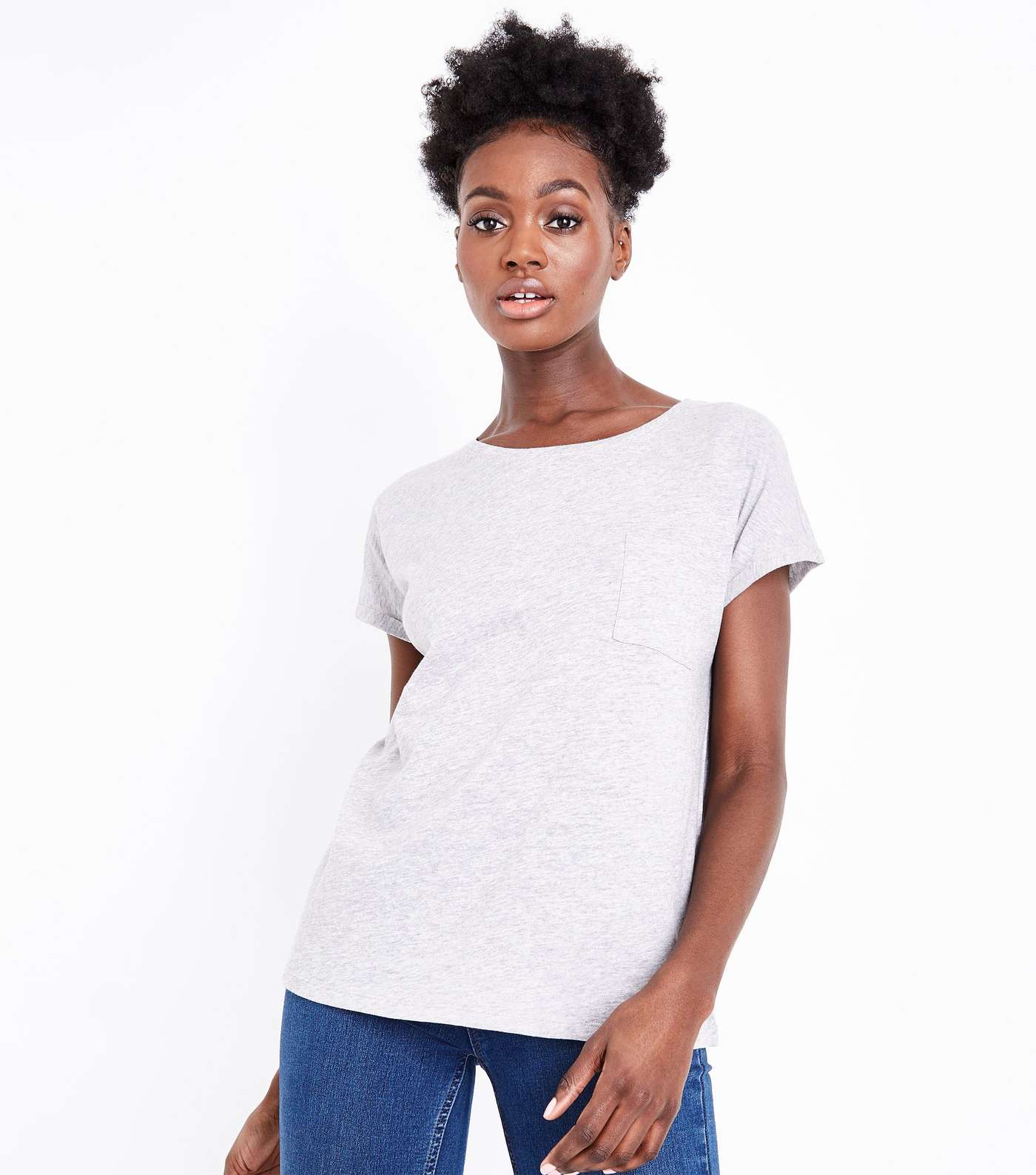 Grey Marl Organic Cotton Pocket Front T-Shirt