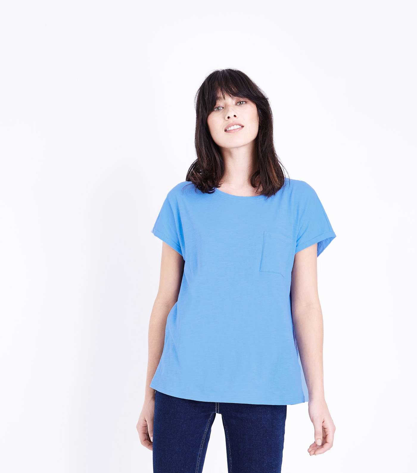 Bright Blue Organic Cotton Pocket Front T-Shirt