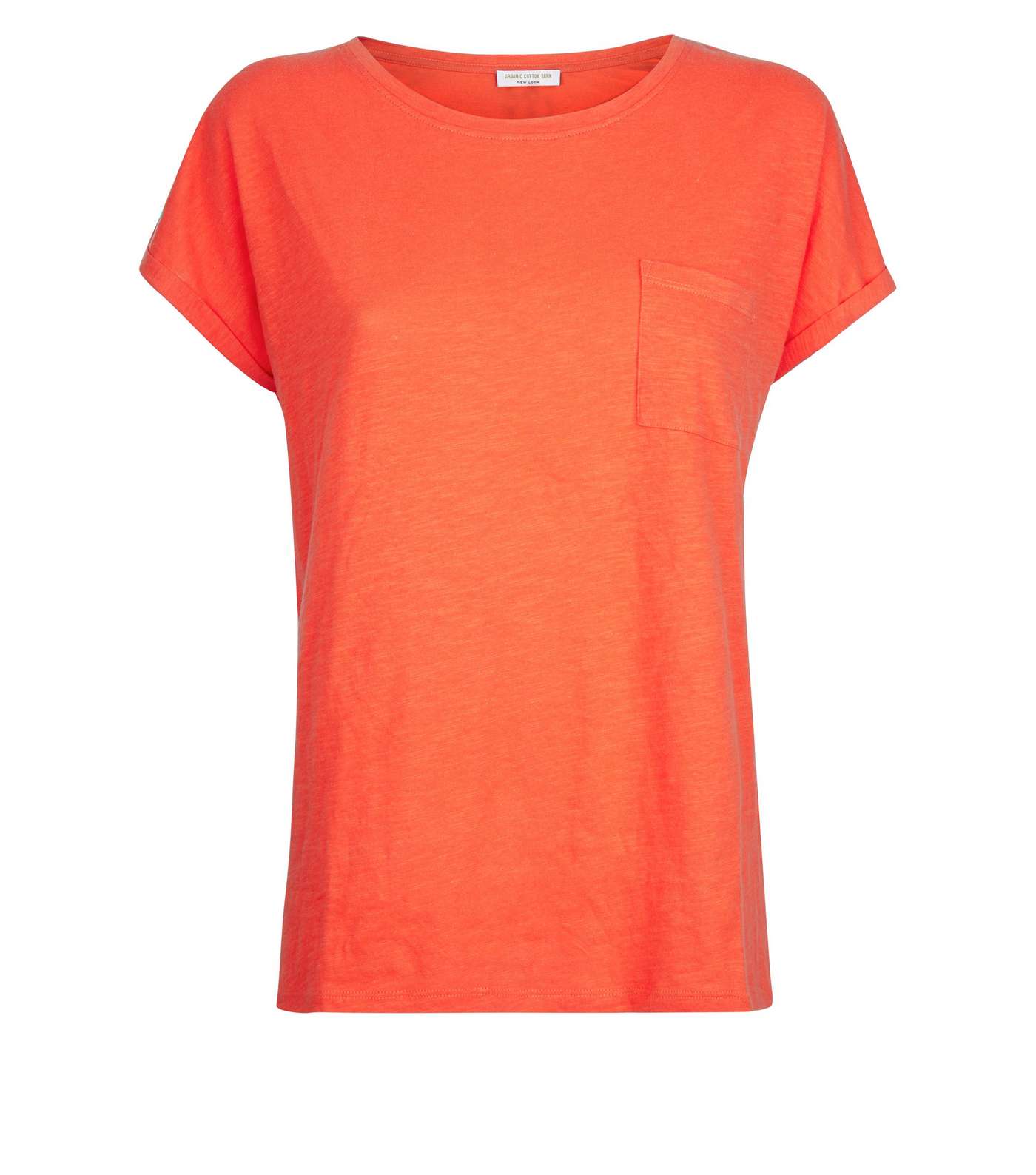 Orange Organic Cotton Pocket Front T-Shirt Image 4