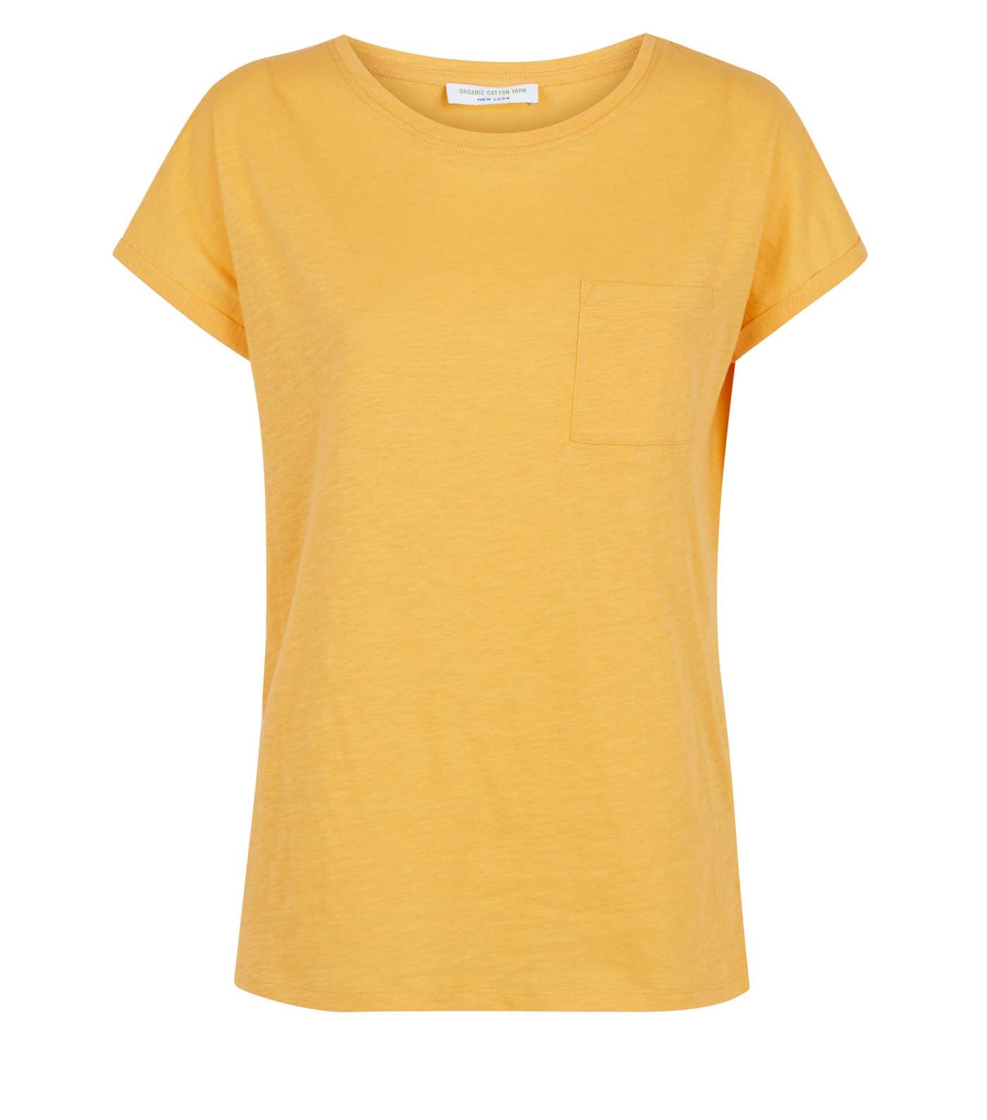 Yellow Organic Cotton Pocket Front T-Shirt Image 4
