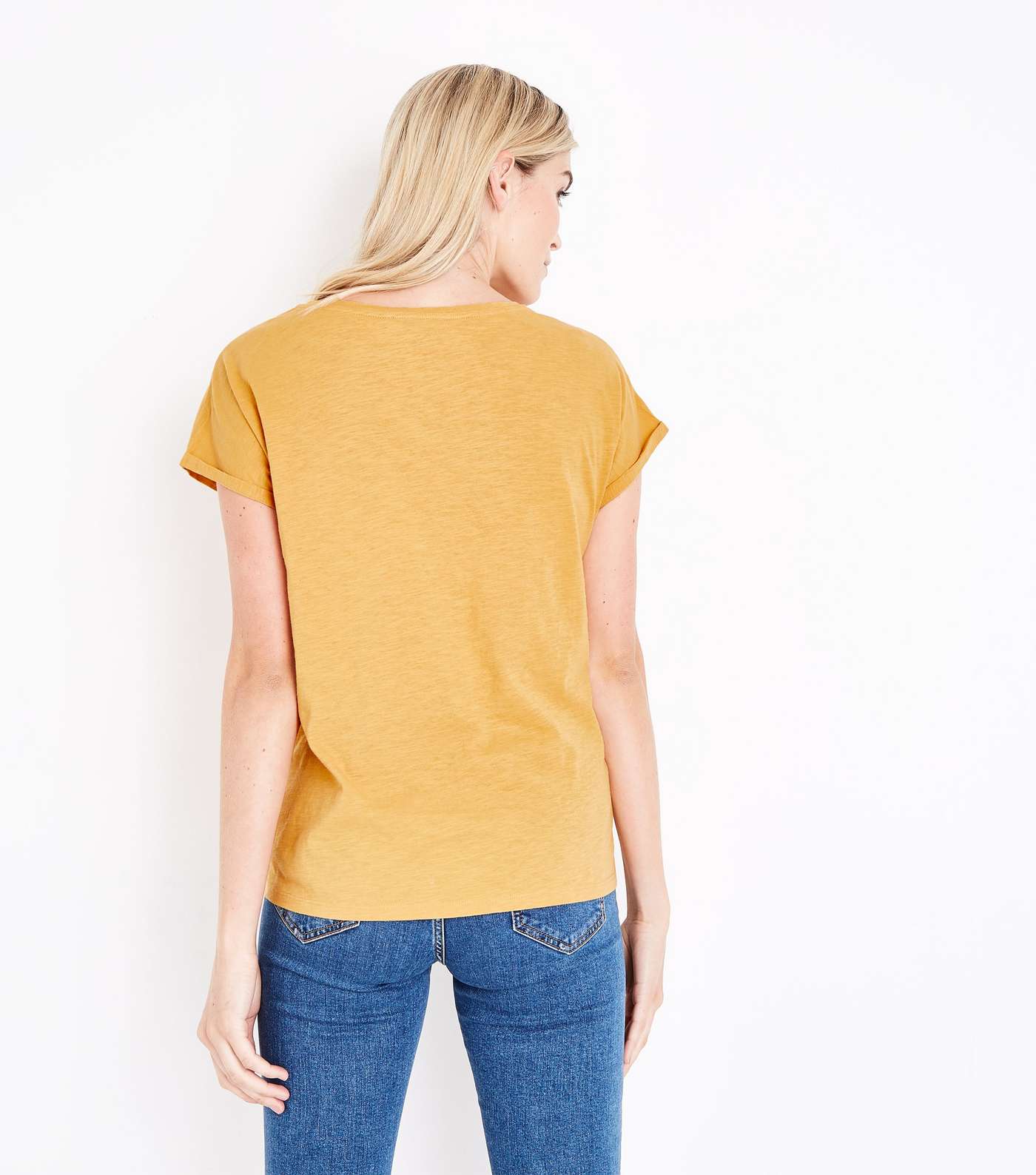 Mustard Organic Cotton Pocket Front T-Shirt Image 3