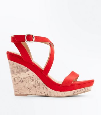 Red wedges sales new look