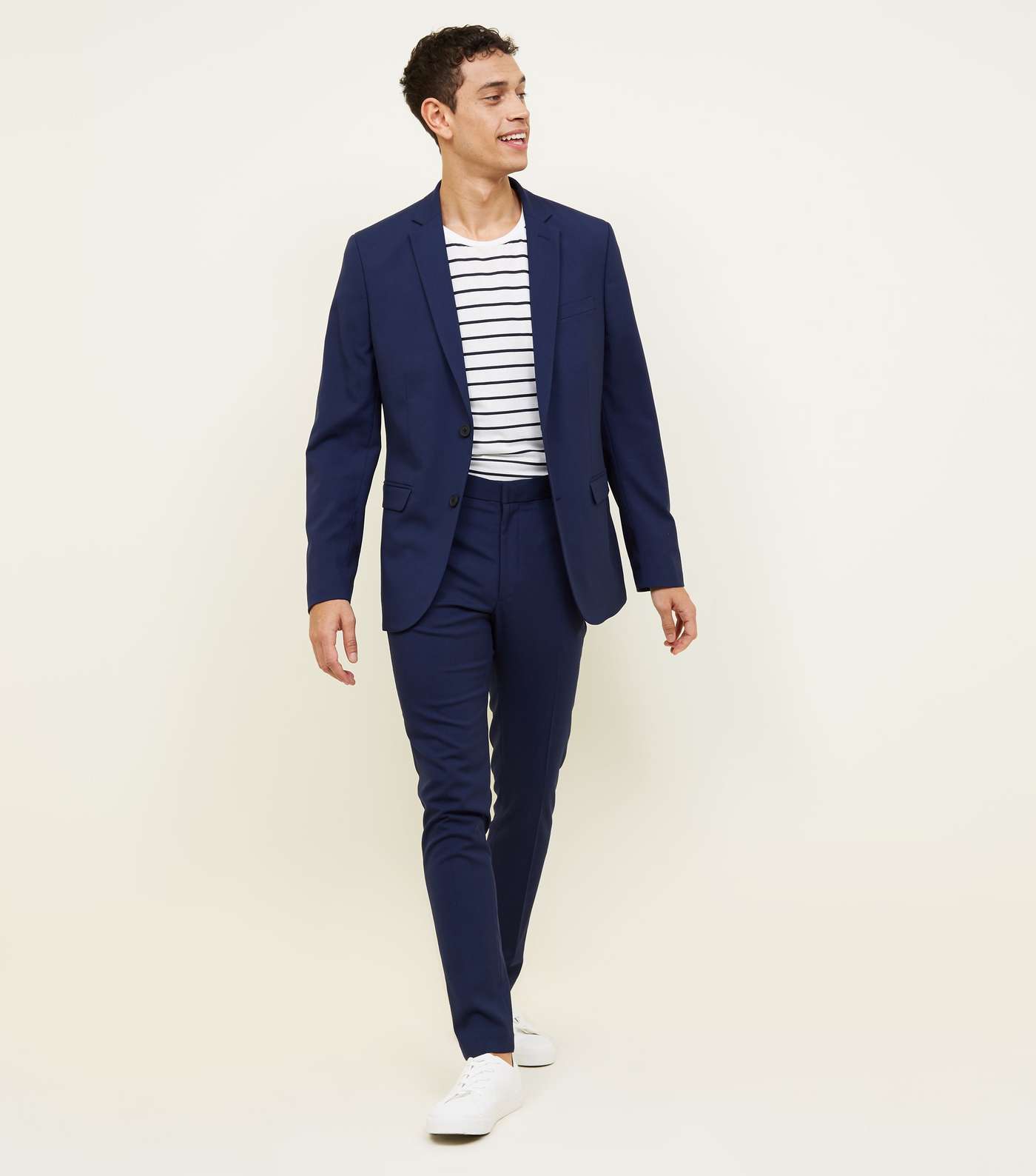 Bright Blue Slim Fit Suit Trousers Image 6