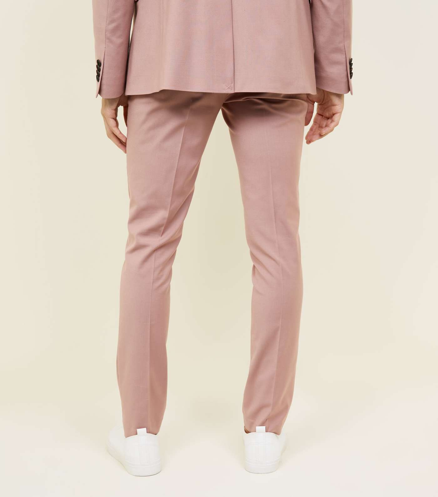 Pink Slim Fit Suit Trousers Image 3