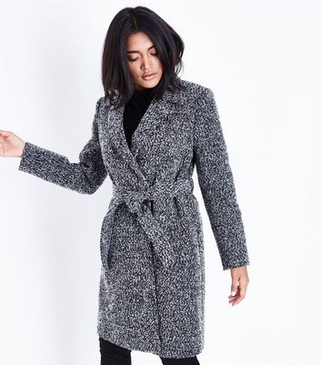 Petite Black Boucle Belted Coat | New Look Petite Black Boucle Belted Coat | New Look