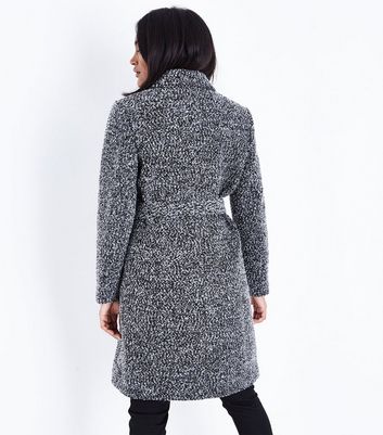 Petite Black Boucle Belted Coat | New Look Petite Black Boucle Belted Coat | New Look
