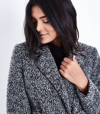 Petite Black Boucle Belted Coat | New Look Petite Black Boucle Belted Coat | New Look
