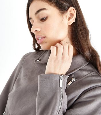 petite suede biker jacket