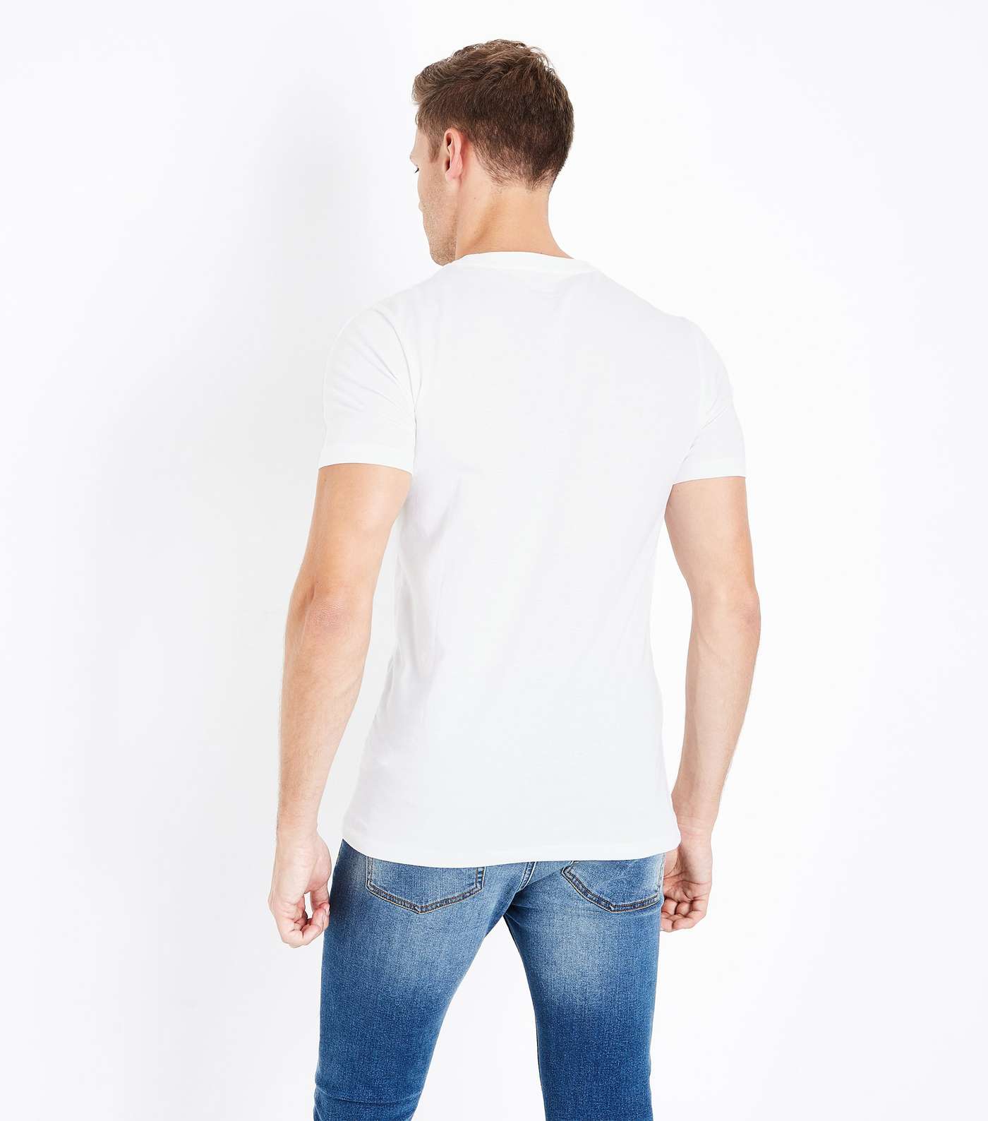 White Muscle Fit T-Shirt Image 3