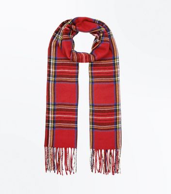 Red plaid scarf womens Clearance