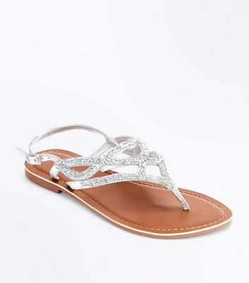 new look silver sandals