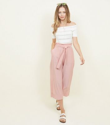 Coral cropped trousers store