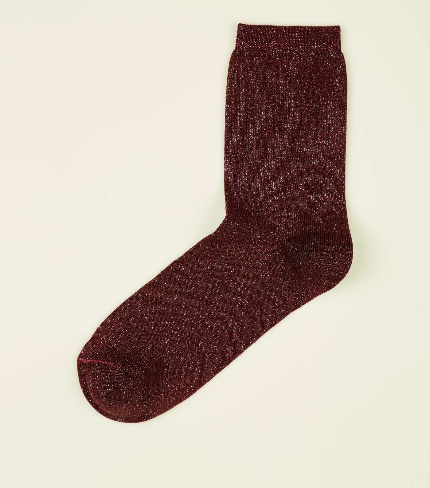 Burgundy Glitter Ankle Socks