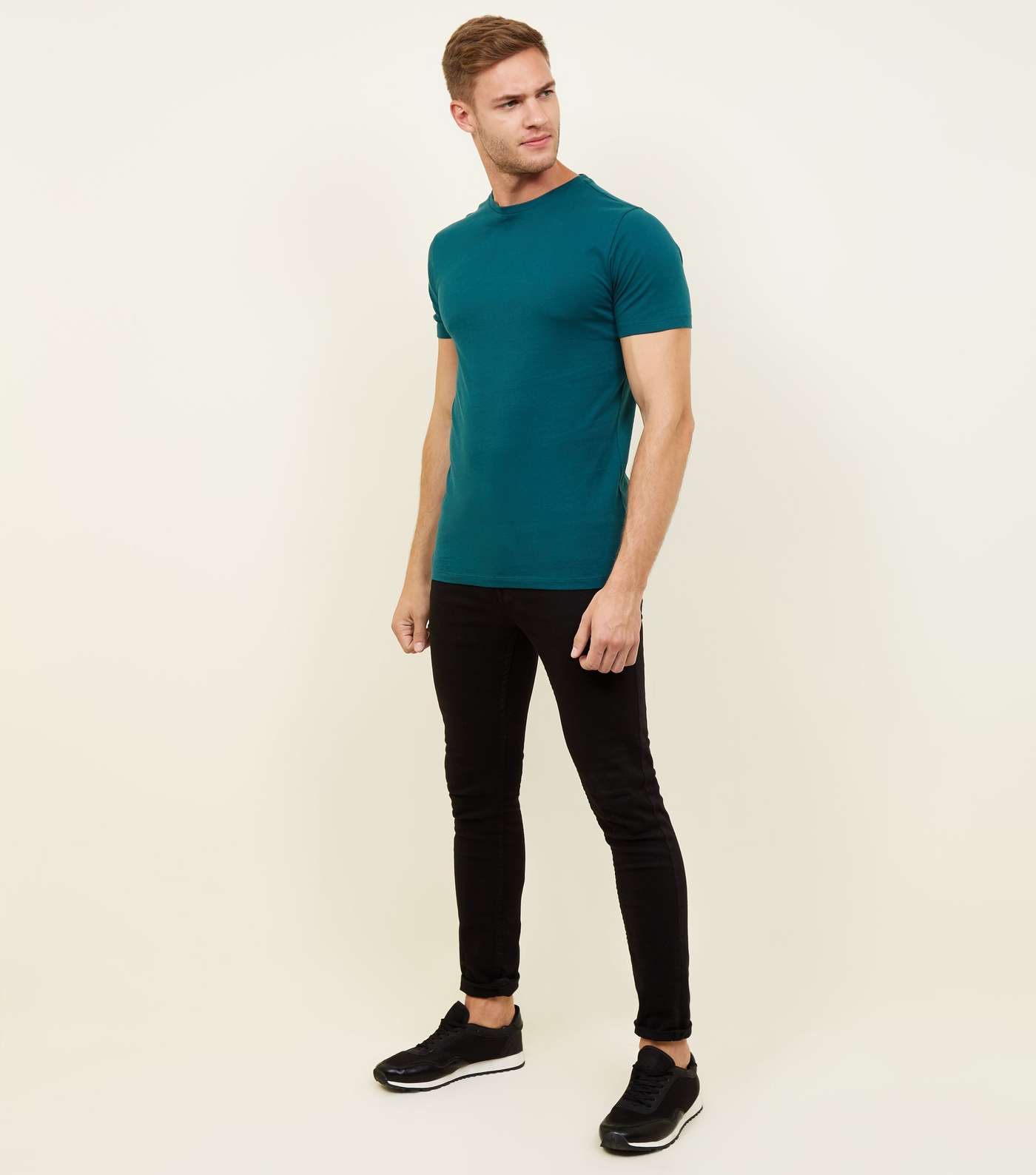 Teal Muscle Fit T-Shirt Image 2