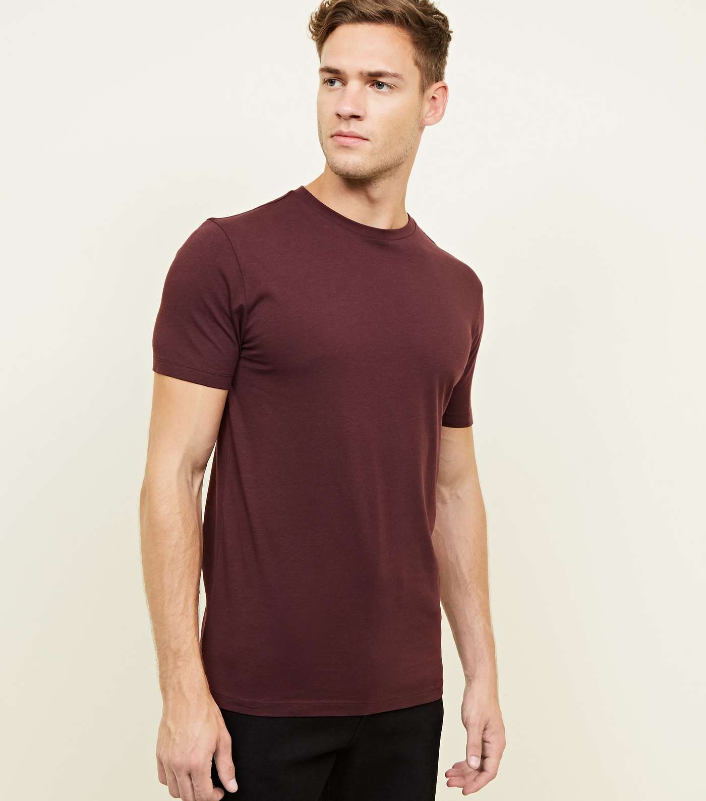 Burgundy Short Sleeve Muscle Fit T-Shirt