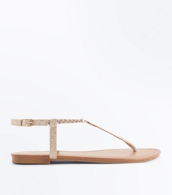 Gold Knot Strap Sandals | New Look