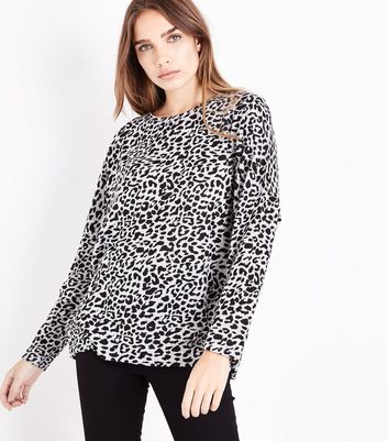 leopard print batwing top