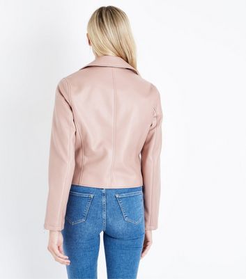 dusky pink biker jacket