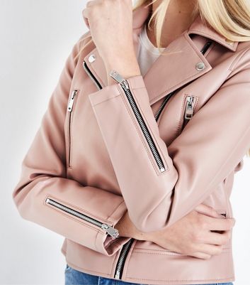 pink leather jacket uk