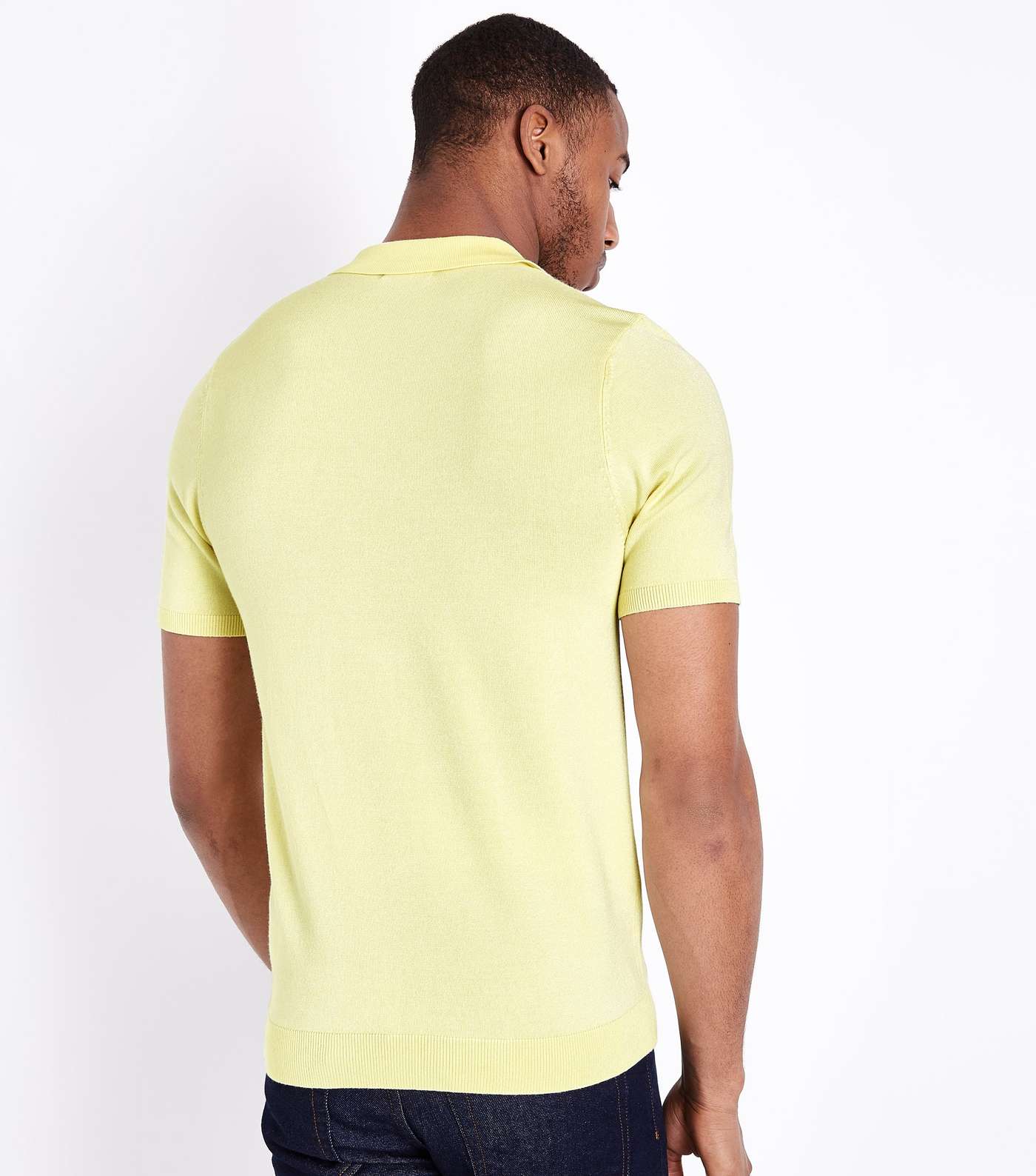 Pale Yellow Muscle Fit Polo Shirt Image 3