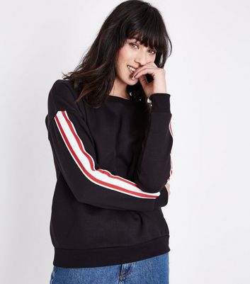 striped sleeve sweatshirt