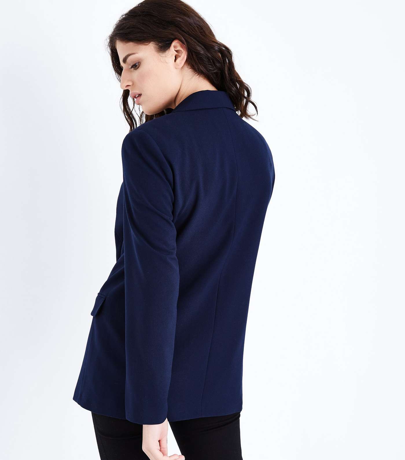 Navy Double Breasted Blazer Image 3