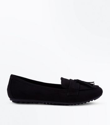 black loafers womens suede