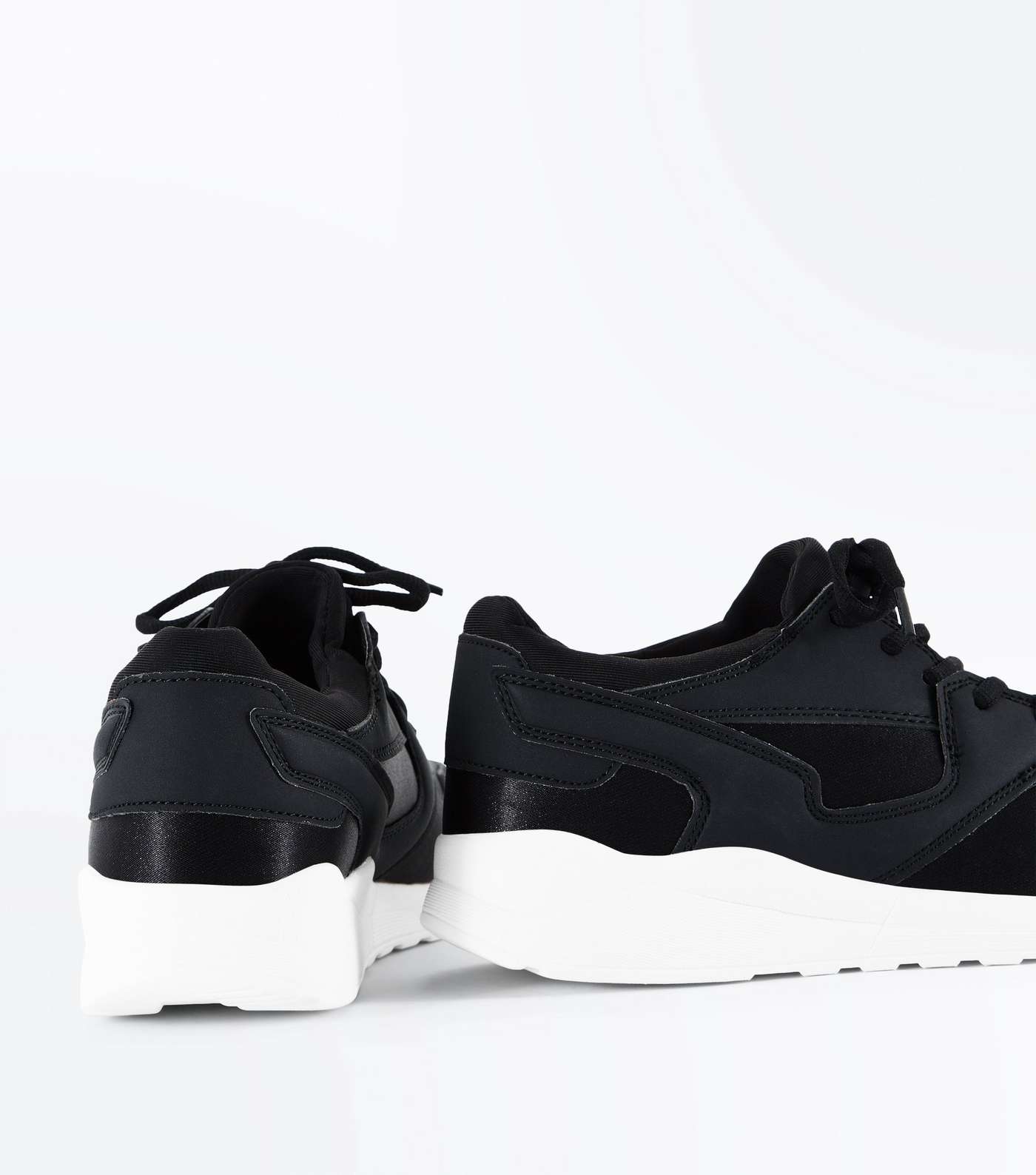 Black Panelled Chunky Sole Trainers Image 4