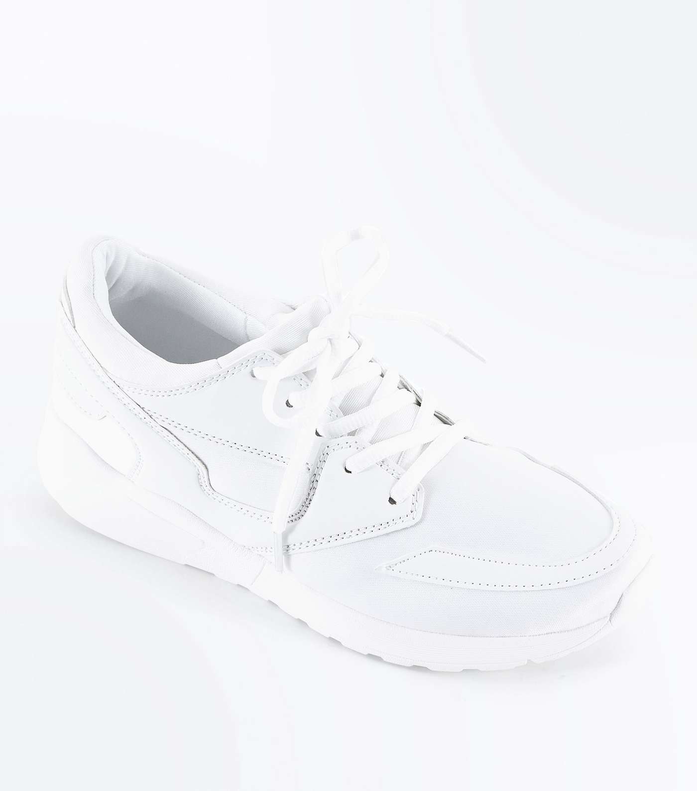 White Panelled Chunky Sole Trainers