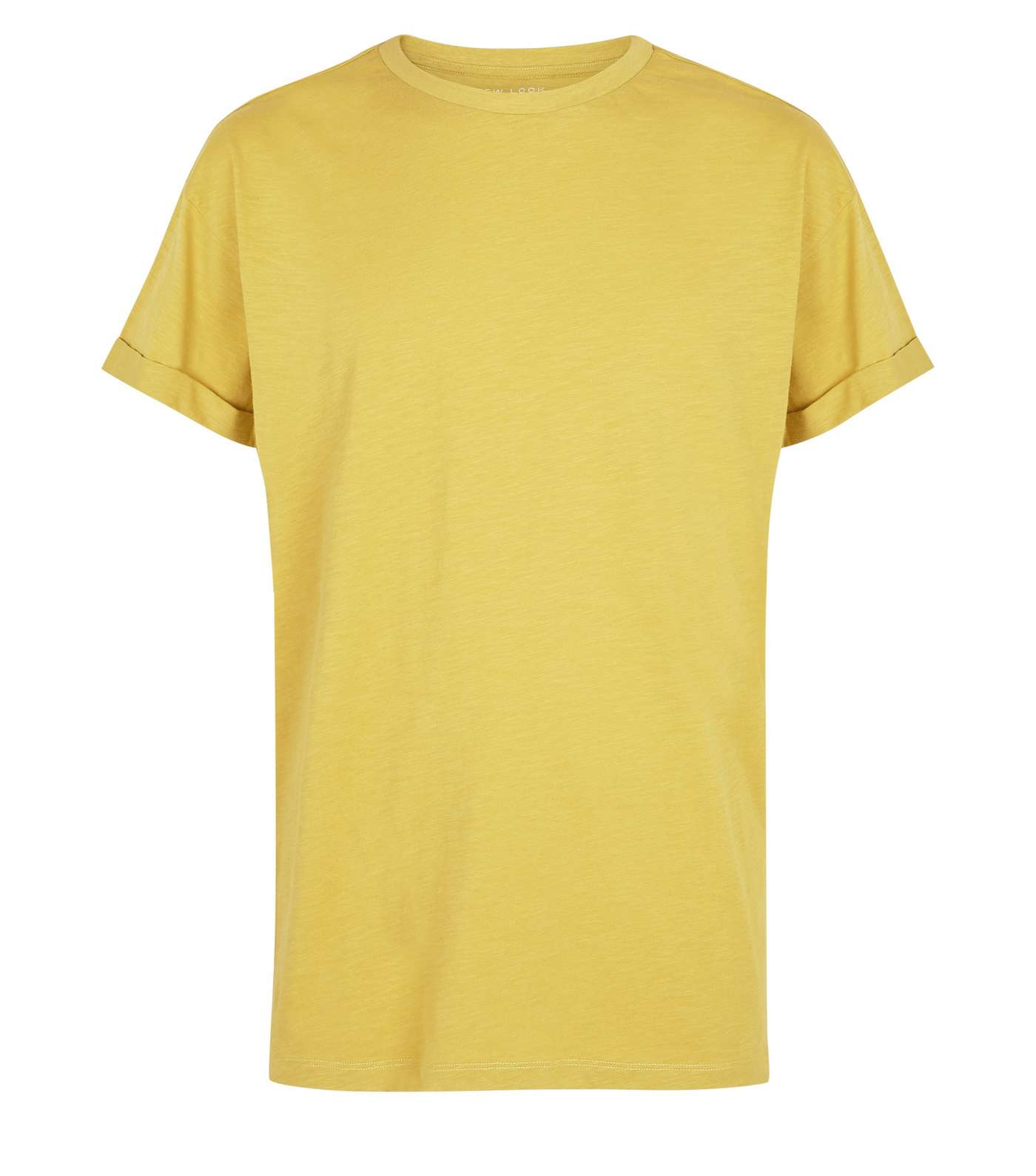 Mustard Yellow Rolled Sleeve T-Shirt Image 4