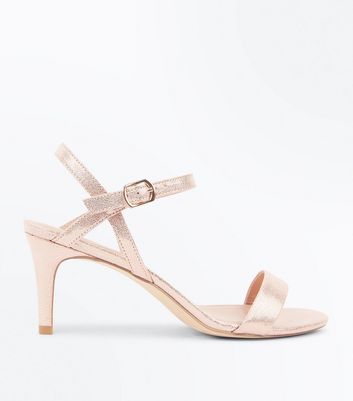 rose gold sandals new look