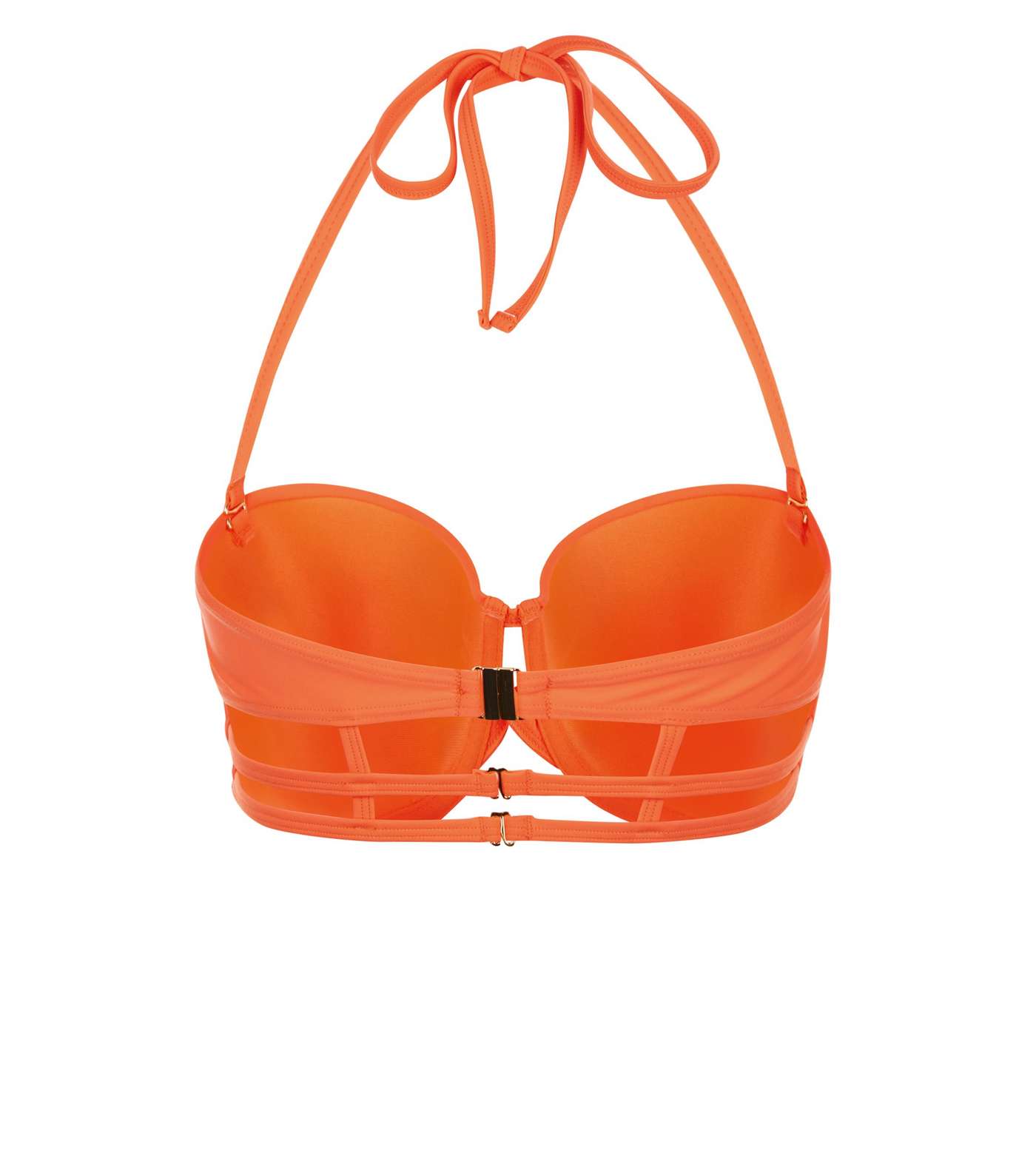 Bright Orange Strappy Cage Bikini Top  Image 5