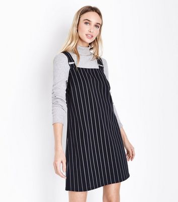 black pinstripe dress
