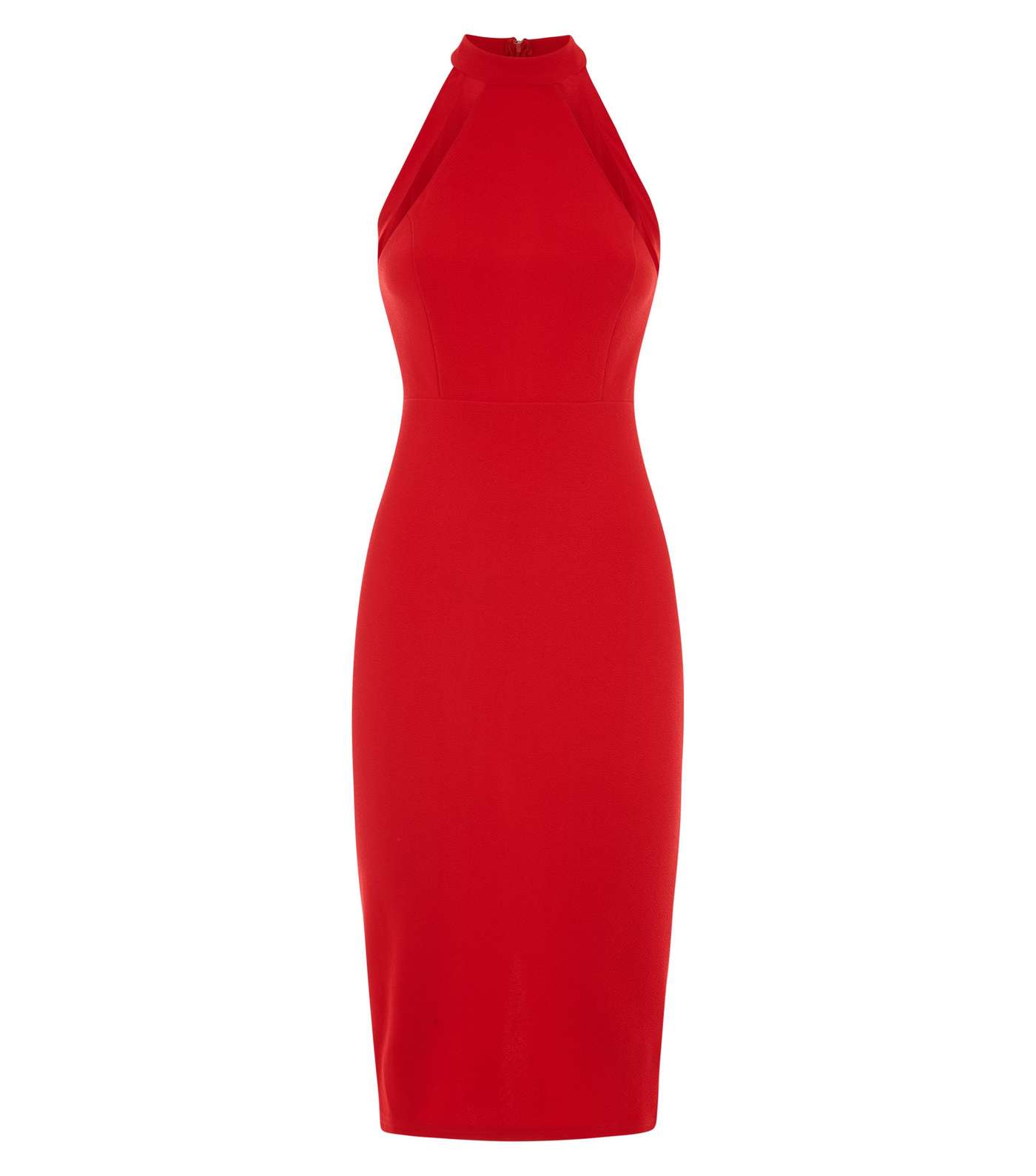 AX Paris Red Mesh Panel Strappy Midi Dress Image 4