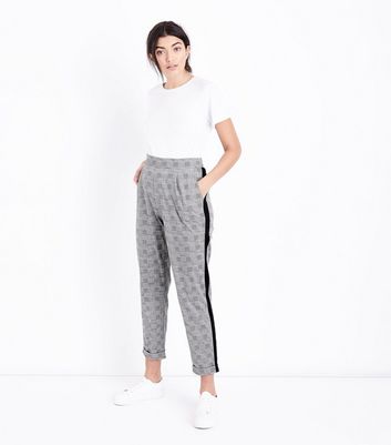 black side stripe trousers womens