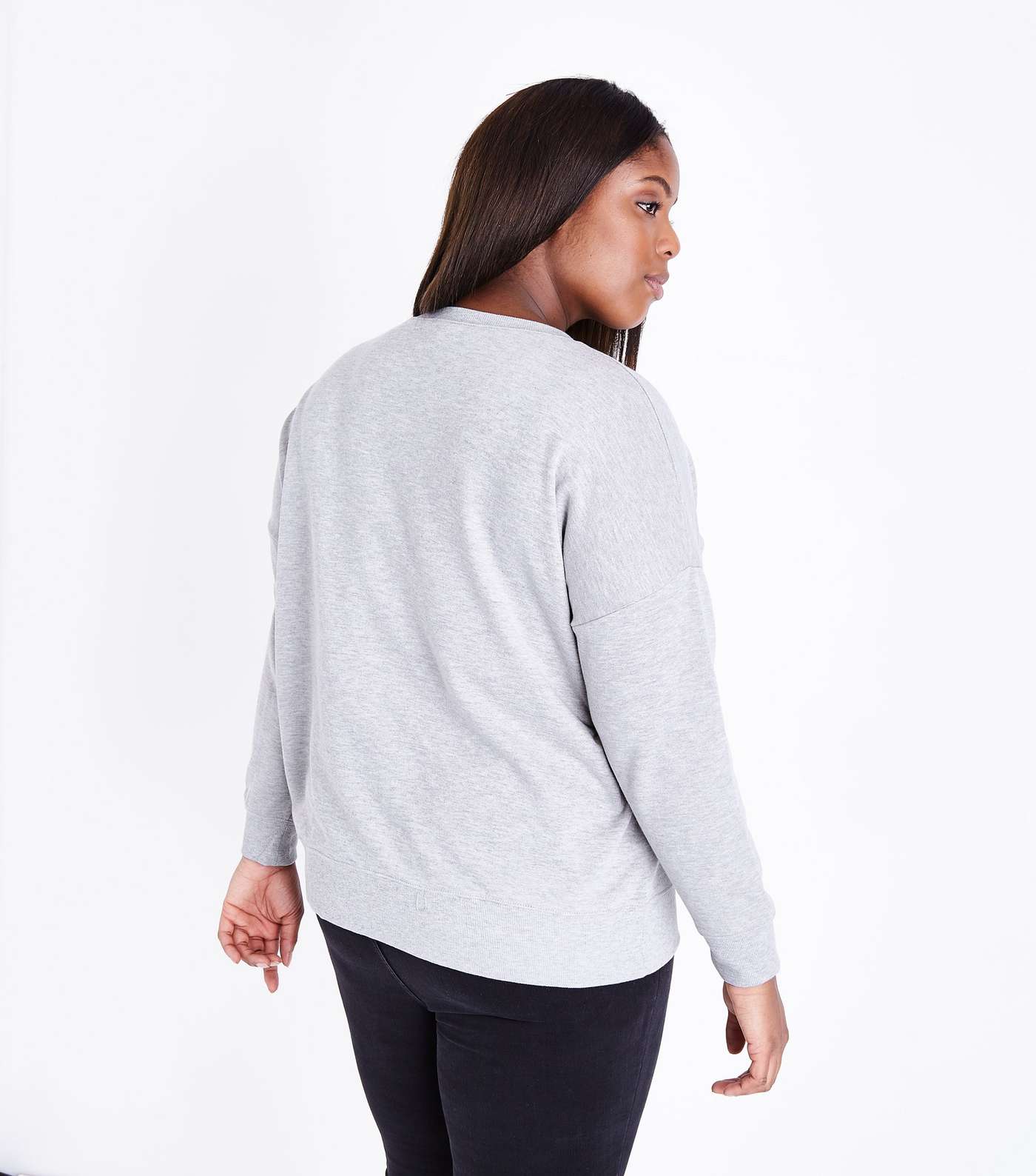 Curves Grey Round Neck Sweatshirt Image 3