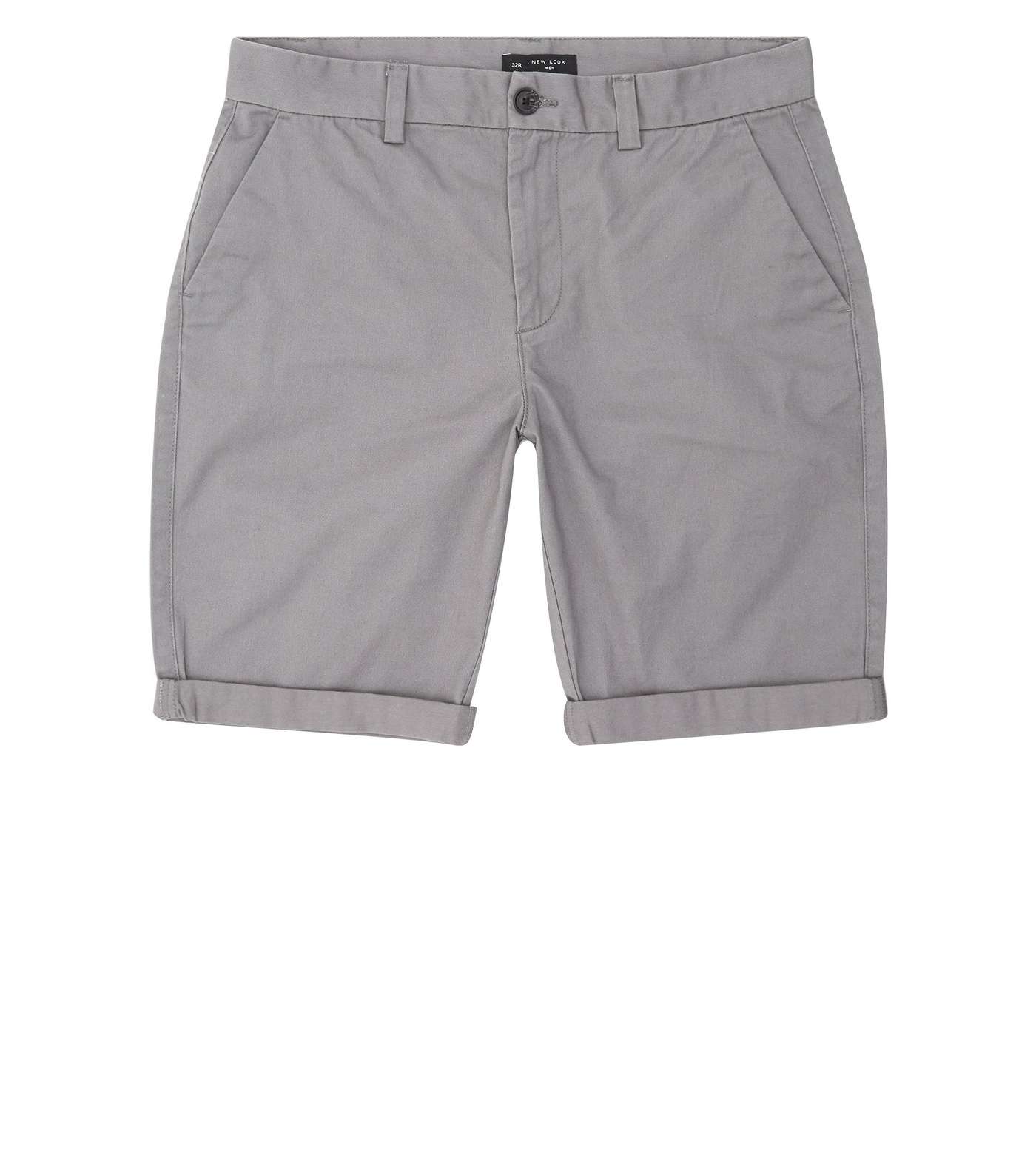 Grey Chino Shorts Image 4