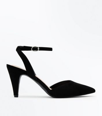 Black cone heel store shoes